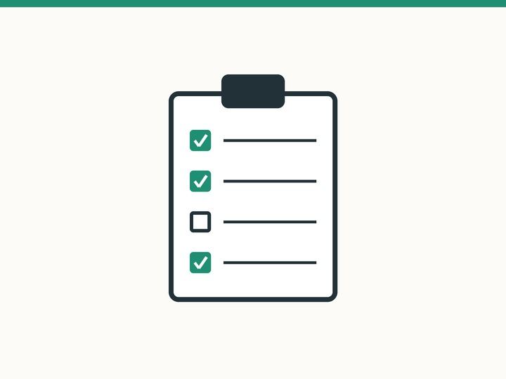 Illustration of a checklist representing the pre-purchase mold checklist