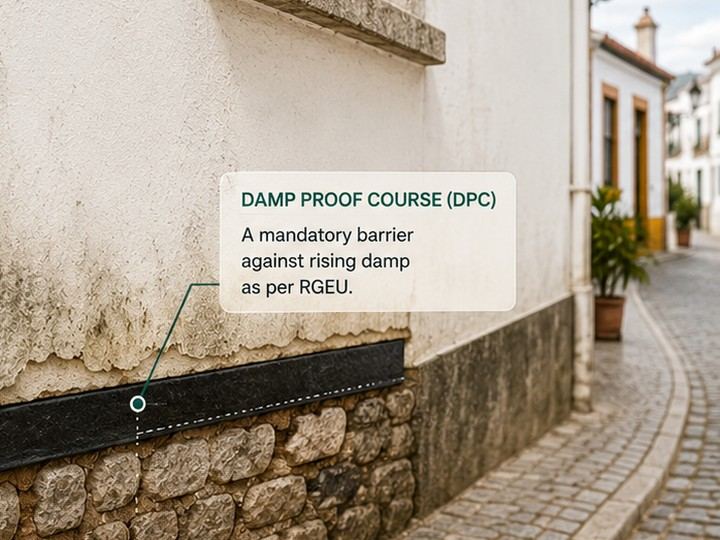 Illustration of a regulatory shield representing RGEU damp-proofing rules